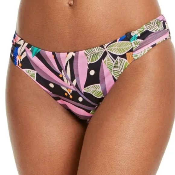 Bar III Bikini Set Keyhole Top Hipster Bottoms size L Hidden Jungle NWT - Picture 15 of 15
